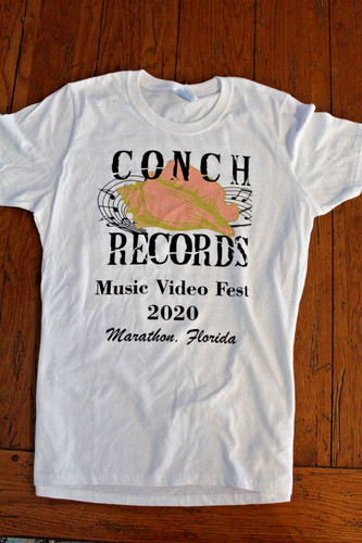 Conch Records Music Video Fest T-Shirt 2020 Marathon Florida  Keys Adult Small
