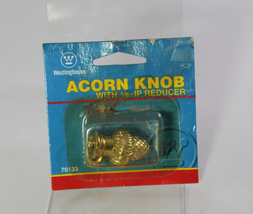 Westinghouse Acron Knob Lamp 1/8" IP Reducer Finial Topper Vintage Brass